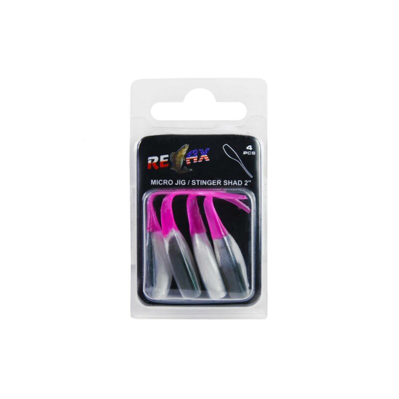 Relax Stinger Shad 2" Pin Tail 5 cm Dropshot 4 Stück 019 Schwarz Pink