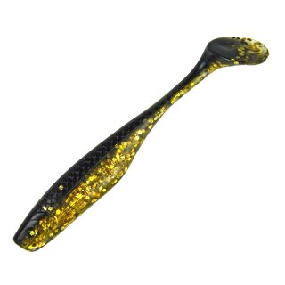 K.P Baits Lazy Shad Gummifisch 3" 7,5 cm 5 Stück 028 Black n Gold