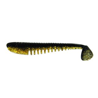 K.P Baits Skeleton Shad Gummifisch 4" 10 cm 5 Stück 028 Black n Gold