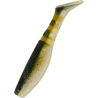 K.P Original Shad Gummifische 6,25 cm 5 Stück Barsch Zander 092 Braun Weiss