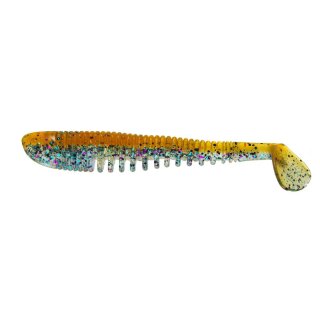 K.P Baits Skeleton Shad Gummifisch 4" 10 cm 5 Stück 038 Motoroil Transparent