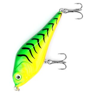 Major Fish Medium Jerk Jerkbait 10 cm Hecht Wobbler Firetiger UV