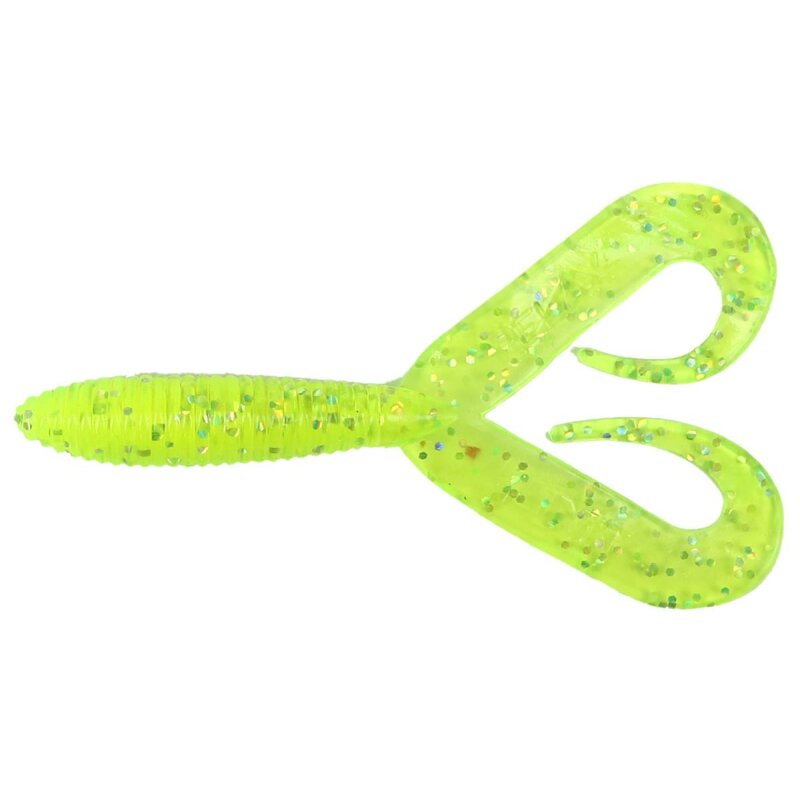 Relax DTT Doppelschwanz Twister 10 cm 10 Stück 018 Chartreuse Glitter