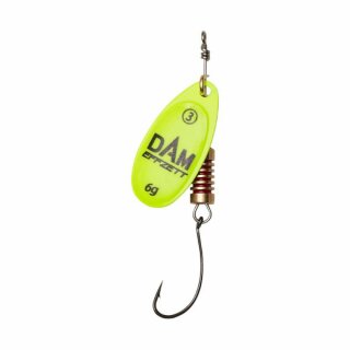 Dam Effzett Einfach Spinner Single Hook Gelb - Gr. 2