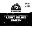 Major Fish Light Inline Haken 6 Stück Hakengröße 8