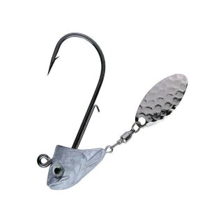 K.P 3D Jigkopf Fish Head mit Spinnerblatt 2 Stück 7 Gramm 1/0