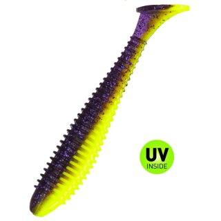 BBB Pro Swimmer 3.3" 8 cm Gummiköder Shad 7 Stück Purple Glitter Chartreuse