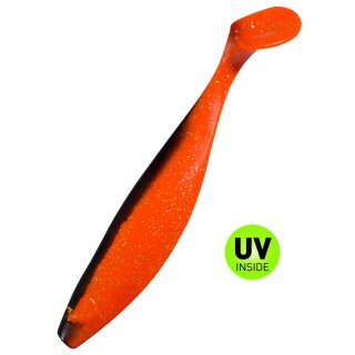 Relax Kopyto Shad 9" 23 cm Gummifisch 074 Orange Glitter Schwarz