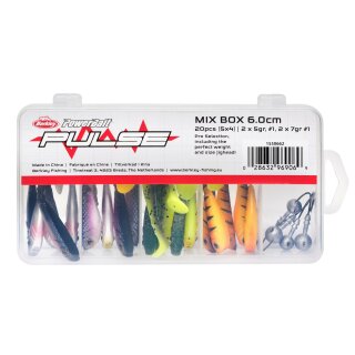 Berkley Pulse Shad Mix Box Gummifische & Jigköpfe 6 cm - 20 Köder 4 Jigs