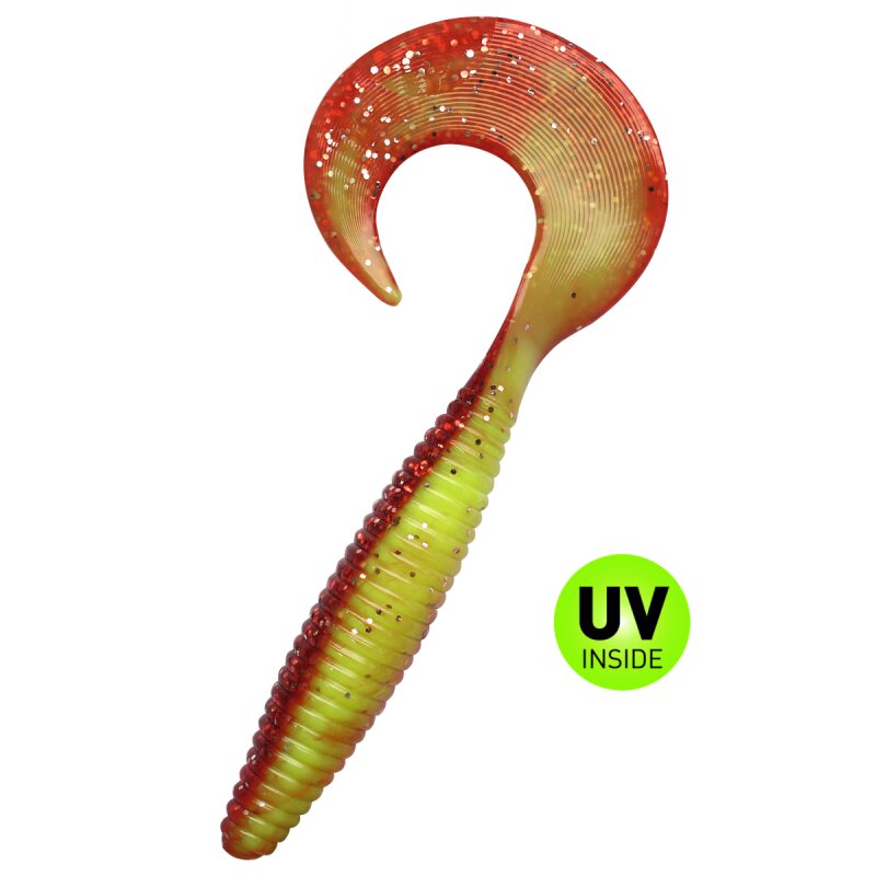 SX Magnum Twister 6" 16 cm 2 Stück Fluogelb Rot