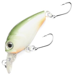 Major Fish Forellen Barsch Wobbler Lil Bill Crankbait 38 mm Grün Weiss Bodden